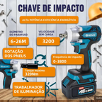 (1 ANO DE GARANTIA) Kit de ferramentas 4 em 1 Furadeira, Chave de fenda/Chave de impacto/Amolador/Martelo 2 baterias de 21 V Caixa - GENAI