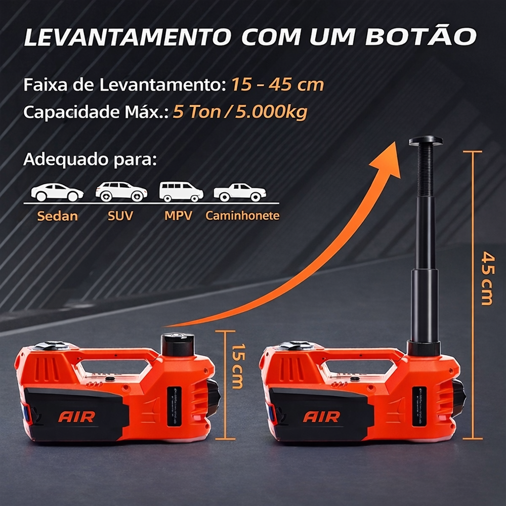 (ÚLTIMAS UNIDADES) Macaco Elétrico Multifuncional + Chave de Impacto Elétrica! 1 ANO DE GARANTIA