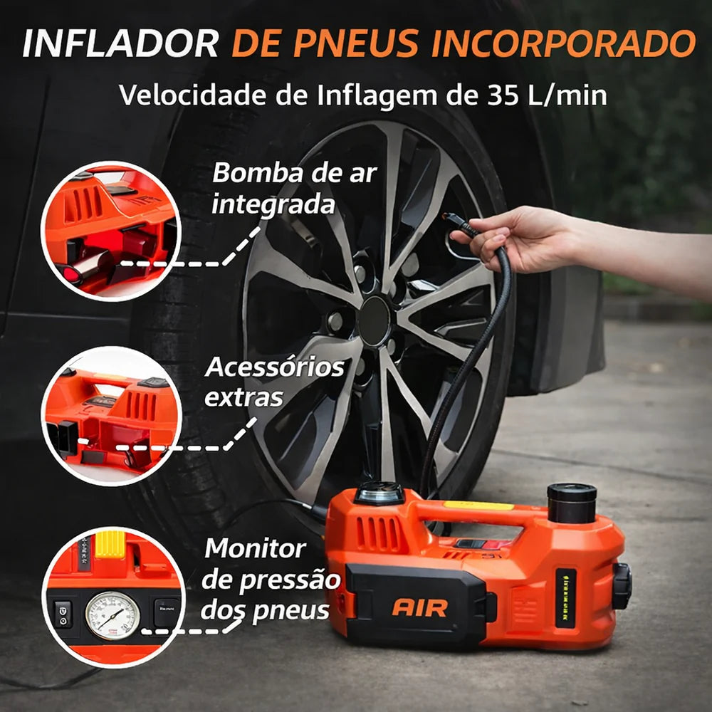 (ÚLTIMAS UNIDADES) Macaco Elétrico Multifuncional + Chave de Impacto Elétrica! 1 ANO DE GARANTIA