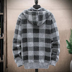 Blusa Masculina Xadrez com Zíper e Capuz