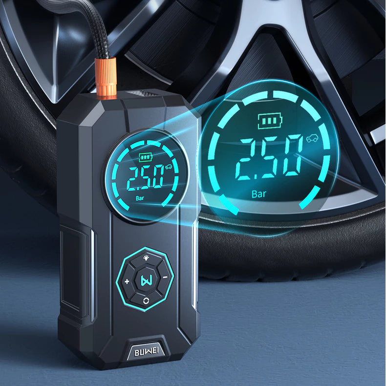 Mini Compressor de Ar Digital Portátil - USB Recarregável - Calibrador de Pneu Profissional