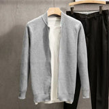 Cardigã Masculino Fechamento em Zíper Cinza