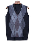Colete Xadrez Masculino de Lã - Estilo e Conforto