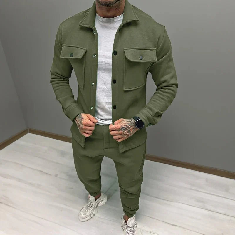 Conjunto Masculino Calça e Jaqueta Casual Fit