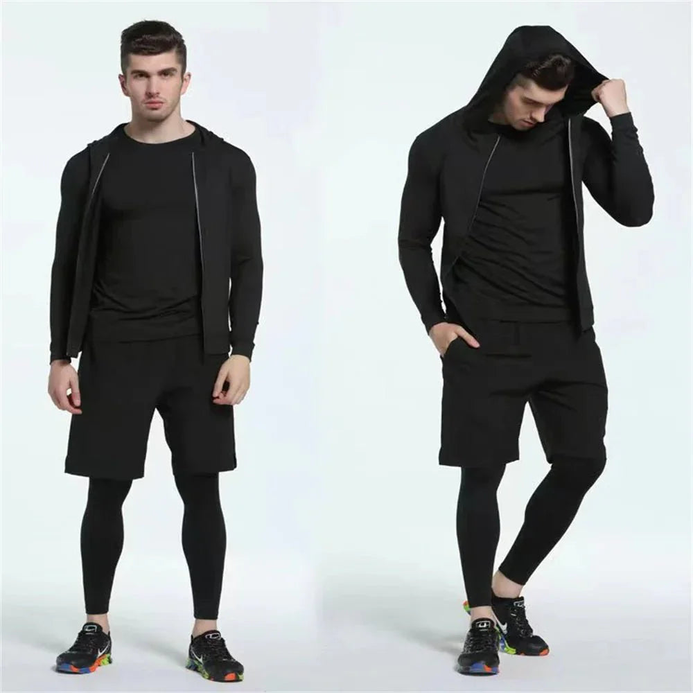 Conjunto Masculino Esportivo de Compressão - 5 Peças