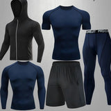 Conjunto Masculino Esportivo de Compressão Azul