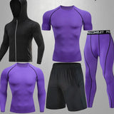 Conjunto Masculino Esportivo de Compressão Roxo