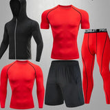 Conjunto Masculino Esportivo de Compressão Vermelho