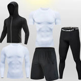 Conjunto Masculino Esportivo de Compressão Preto e Branco